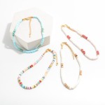 Wholesale puka Shell Beaded Anklet Long Extender Long