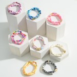 Wholesale set Two Heishi Beaded Stretch Cat Mom Bracelets Diameter