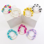 Wholesale mama Mini Matte Beaded Stretch Bracelet Set Mini Diameter Mama Diamet