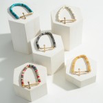 Wholesale stretchy Beaded Bracelet Sideways Cross Diameter