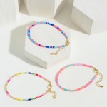 Wholesale multi Colored Beaded Ankle Bracelet L Extender L