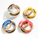 Wholesale wood Resin Stackable Bangle Bracelet Set Diameter