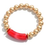 Wholesale gold Beaded Bracelet Marbled Acrylic Tube Bead Accent diameter Tube Be