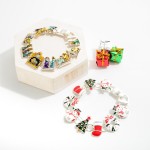 Wholesale enamel Christmas Charms Bracelet Snowmen Christmas Trees L