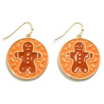 Wholesale enamel Gingerbread Man Drop Earrings L