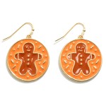 Enamel Gingerbread Man Drop Earrings.

- Approximately 1.5" L