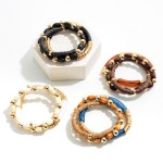 Wholesale set Three Beaded Bracelets Wood Acrylic Heishi Beads Diameter