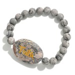 Wholesale semi Precious Natural Stone Faith Beaded Stretch Bracelet Diameter