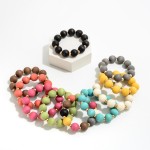 Wholesale chunky Wood Bead Stretch Bracelet Gold Beaded Accents Diameter