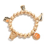 Wholesale beaded Sports Bracelet Basetball Charms Diameter
