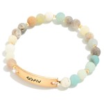 God is Greater Than the Highs and the Lows Pendant Natural Stone Beaded Stretch Bracelet

- Approximately 2.5" Diameter