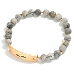 God is Greater Than the Highs and the Lows Pendant Natural Stone Beaded Stretch Bracelet

- Approximately 2.5" Diameter