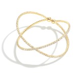 Criss-Cross Rhinestone Cuff Bracelet.

- Approximately 2" Diameter
