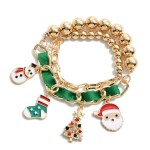 Wholesale christmas Charms Santa Stretch Bracelet Diameter