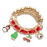 Wholesale christmas Charms Penguin Stretch Bracelet Diameter