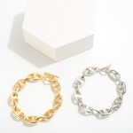 Anchor Chain Link Bracelet With T-Bar Closure