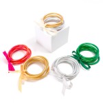 Wholesale set Five Glitter Jelly Vinyl Bangle Bracelets Bow Accent Diameter