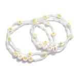 Wholesale mama Mini Stretch Bracelet Set Flower Beaded Details Mini Bracelets Di
