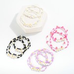 Wholesale mama Mini Stretch Bracelet Set Flower Beaded Details Mini Bracelets Di