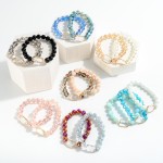 Wholesale faceted Beaded Stretch Bracelet Rhinestone Accent Diameter