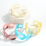 Wholesale linked Square Marbled Resin Cuff Bracelet Diameter