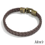 Wholesale mens Woven Leather Hook Closure Bracelet Diameter