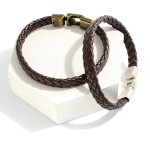 Wholesale mens Woven Leather Hook Closure Bracelet Diameter