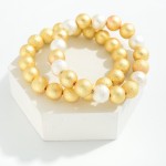 Metallic Coated Beaded Stretch Bracelet 

- Approximately 2.5" Diameter 
