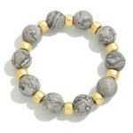 Wholesale chunky Natural Stone Stretch Bracelet D