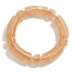 Metal Stretch Coil Bracelet With Taper Detail 

- Approximately 2.5" D