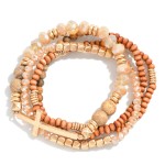 Wholesale set Four Dainty Semi Precious Natural Stone Beaded Stretch Bracelets M
