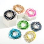 Set of Four Faceted Beaded Stretch Bracelet Set

- Approximately 2.5" D