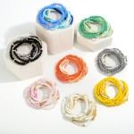 Wholesale set Ten Beaded Stretch Bracelets Dainty Beads D