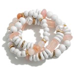 Wholesale set Beaded Stretch Bracelets Wood Stone Porcelain Beads Diameter