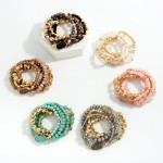 Wholesale set Beaded Stretch Bracelets Crystal Station Gold Accents Diameter