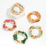 Wholesale set Two Square Beaded Stretch Bracelets D