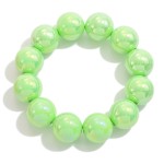 Wholesale chunky Pearlescent Beaded Stretch Bracelet D