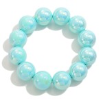 Chunky Pearlescent Beaded Stretch Bracelet

- Approximately 2.5" D