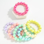 Wholesale chunky Pearlescent Beaded Stretch Bracelet L