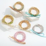 Wholesale set Twelve Dainty Rhinestone Crystal Studded Stretch Bracelets Leather