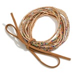 Wholesale set Twelve Dainty Rhinestone Crystal Studded Stretch Bracelets Leather