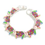 Multicolored Enamel & Resin Animal Bracelet 

- Approximately 7.5" Total Length 
- Magnetic Closure 