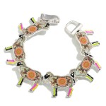 Multicolored Enamel & Resin Animal Bracelet 

- Approximately 7.5" Total Length 
- Magnetic Closure 