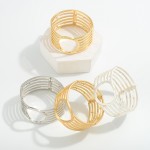 Wholesale circular Metal Cuff Stretch Bracelet D