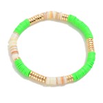 Wholesale heishi Stone Beaded Stretch Bracelet D