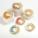 Wholesale set Five Beaded Stretch Bracelets Pearl Accents D