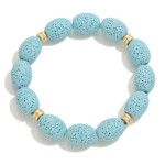 Wholesale dimpled Wood Beaded Stretch Bracelet D