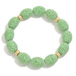 Wholesale dimpled Wood Beaded Stretch Bracelet D