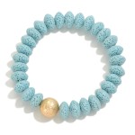 Wholesale dimpled Wood Beaded Stretch Bracelet D