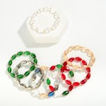 Wholesale faceted Beaded Stretch Bracelet D